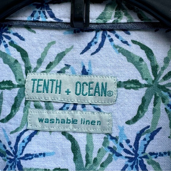 TENTH + OCEAN. Tropical, Linen & Cotton, Button Down Shirt. Size Medium. - Picture 4 of 11